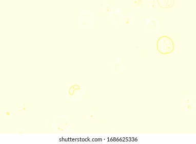 Light Orange vector pattern with fresh ingredients. Illustration with set of fresh food in doodle style. Pattern for ads of breakfast, lunch, dinner.