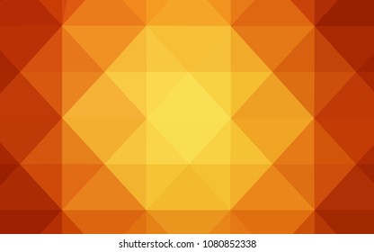 Light Orange vector pattern with gradient triangles. Triangular geometric sample with gradient.  New template for your brand book.