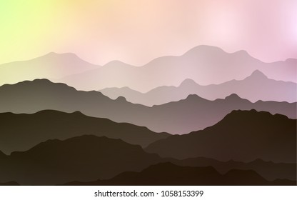 Light Orange vector pattern with lamp shapes. Shining crooked illustration in mountain style. Mountain design for your web site.