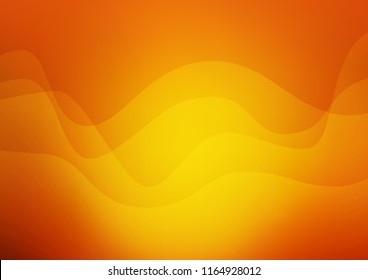 Light Orange vector pattern with lava shapes. Modern gradient abstract illustration with bandy lines. Textured wave pattern for backgrounds.