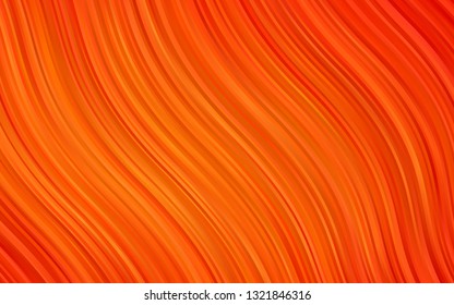 Light Orange vector pattern with lava shapes. Modern gradient abstract illustration with bandy lines. A new texture for your  ad, booklets, leaflets.
