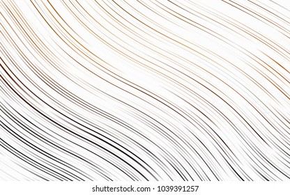 Light Orange vector pattern with lines, ovals. A vague circumflex abstract illustration with gradient. A completely new marble design for your business.