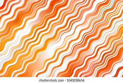 Light Orange vector pattern with lines, ovals. A completely new color illustration in marble style. New composition for your brand book.