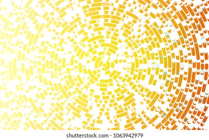 Light Orange vector pattern with lines, ovals. Glitter abstract illustration with wry lines. Marble design for your web site.