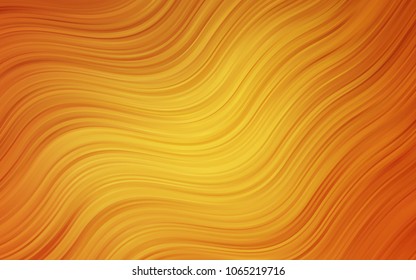 Light Orange vector pattern with lines, ovals. Shining illustration, which consist of blurred lines, circles. Brand-new design for your ads, poster, banner.