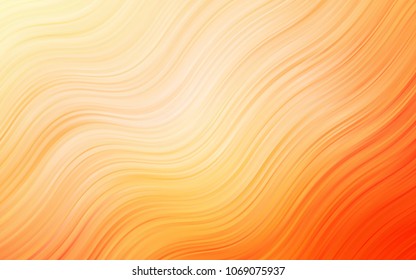 Light Orange vector pattern with lines, ovals. Blurred geometric sample with gradient bubbles.  A completely new memphis design for your business.