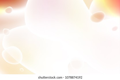 Light Orange vector pattern with lines, ovals. Blurred geometric sample with gradient bubbles.  The elegant pattern for brand book.