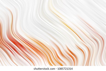 Light Orange vector pattern with lines, ovals. Shining crooked illustration in marble style. The elegant pattern for brand book.