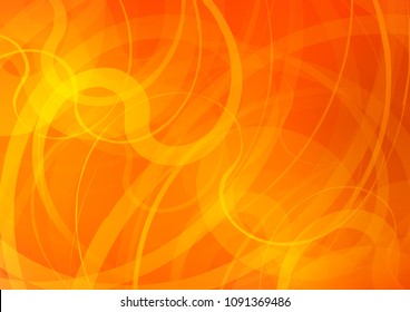 Light Orange vector pattern with lines, ovals. A sample with blurred bubble shapes. Marble style for your business design.