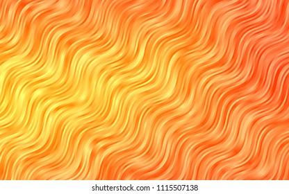 Light Orange vector pattern with lines, ovals. Colorful illustration in abstract marble style with gradient. The best blurred design for your business.