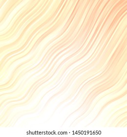 Light Orange vector pattern with lines. Colorful geometric sample with gradient curves.  Pattern for websites, landing pages.