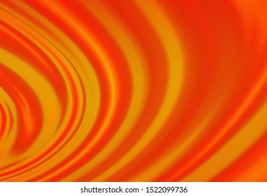 Light Orange vector pattern with lines, curves. Geometric illustration in marble style with gradient.  A completely new template for your business design.