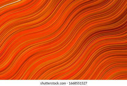 Light Orange vector pattern with liquid shapes. Shining illustration, which consist of blurred lines, circles. A completely new memphis design for your business.