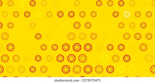Light Orange vector pattern with magic elements. Abstract illustration with gothic gradient shapes. Best design halloween events.