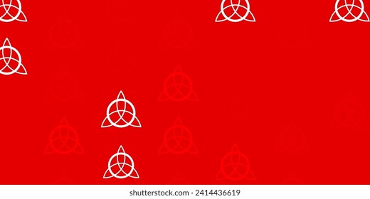 Light Orange vector pattern with magic elements. Retro design in abstract style with witchcraft forms. Simple design for occult depiction.