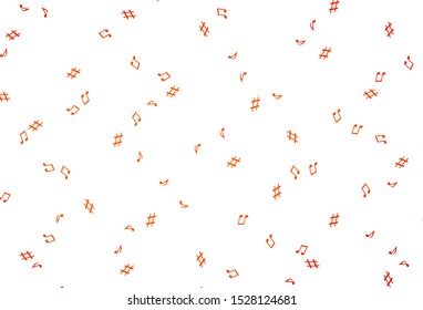 Light Orange vector pattern with music elements. Shining illustration of colorful gradient music notes. Pattern for festival leaflets.