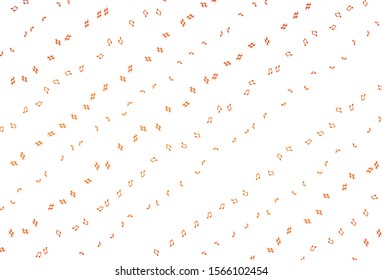 Light Orange vector pattern with music elements. Decorative design in abstract style with music shapes. Pattern for school ad, booklets.
