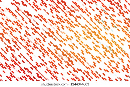Light Orange vector pattern with narrow lines. Shining illustration with lines on abstract template. Best design for your ad, poster, banner.