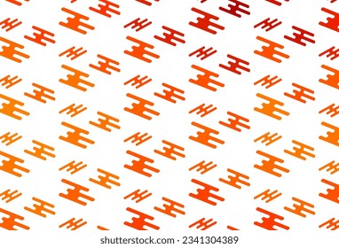 Light Orange vector pattern with narrow lines. Decorative shining illustration with lines on abstract template. Smart design for your business advert.
