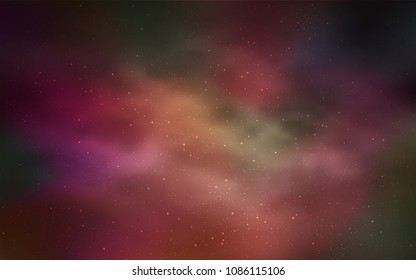 Light Orange vector pattern with night sky stars. Modern abstract illustration with Big Dipper stars. Best design for your ad, poster, banner.