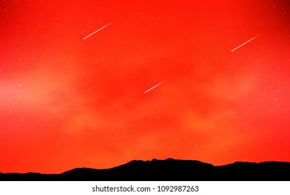 Light Orange vector pattern with night sky stars. Blurred decorative design in simple style with galaxy stars. Pattern for futuristic ad, booklets.