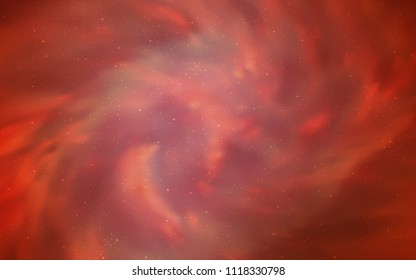 Light Orange vector pattern with night sky stars. Space stars on blurred abstract background with gradient. Best design for your ad, poster, banner.
