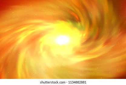 Light Orange vector pattern with night sky stars. Glitter abstract illustration with colorful cosmic stars. Template for cosmic backgrounds.