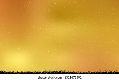Light Orange vector pattern with night sky stars. Modern abstract illustration with Big Dipper stars. Template for cosmic backgrounds.
