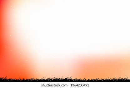 Light Orange vector pattern with night sky stars. Blurred decorative design in simple style with galaxy stars. Smart design for your business advert.