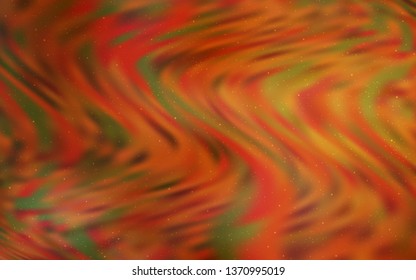 Light Orange vector pattern with night sky stars. Glitter abstract illustration with colorful cosmic stars. Template for cosmic backgrounds.