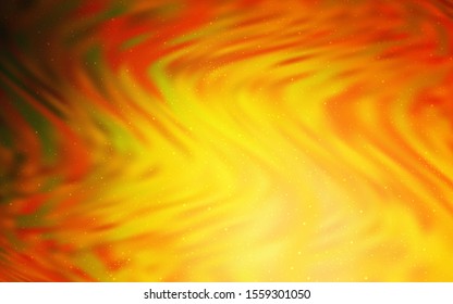 Light Orange vector pattern with night sky stars. Shining colored illustration with bright astronomical stars. Smart design for your business advert.