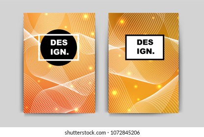 Light Orange vector pattern for posters. Glitter abstract design concept with text box. Completely new template for your brand book.