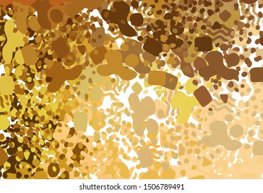 Light Orange vector pattern with random forms. Colorful chaotic forms with gradient in modern style. Modern design for your business card.