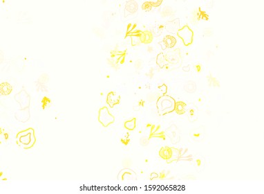 Light Orange vector pattern with random forms. Colorful chaotic forms with gradient in modern style. Modern design for your business card.