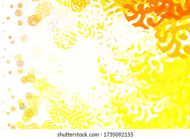 Light Orange vector pattern with random forms. Colorful chaotic forms with gradient in modern style. Background for a cell phone.