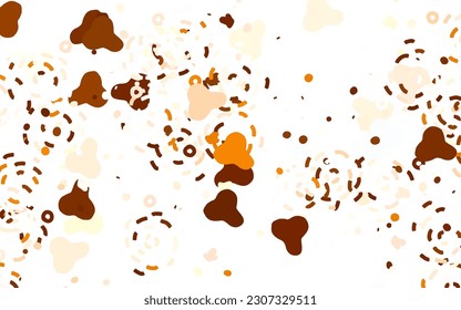 Light Orange vector pattern with random forms. Decorative design in abstract style with random forms. Best smart design for your business.