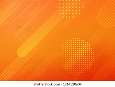 Light Orange vector pattern with rounded lines, dots. Decorative shining illustration with lines, dots on abstract template. The pattern can be used for websites.