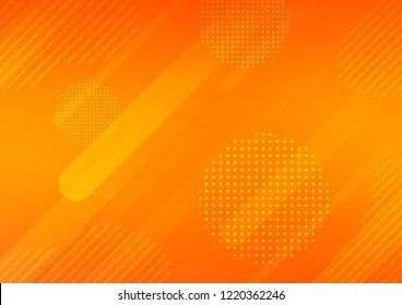 Light Orange vector pattern with rounded lines, dots. Modern geometrical abstract illustration with sticks, dots. Best design for your ad, poster, banner.