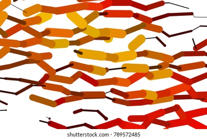 Light Orange vector pattern with rounded lines. Capsules on blurred abstract background with gradient. Best design for your ad, poster, banner.
