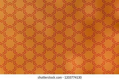 Light Orange vector pattern with sharp lines. Decorative shining illustration with lines on abstract template. Smart design for your business advert.