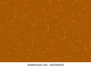 Light Orange vector pattern with sharp lines, dots. Colorful shining illustration with lines on abstract template. Smart design for your business advert.