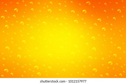 Light Orange vector pattern with spheres. Glitter abstract illustration with blurred drops of rain. The pattern can be used for beautiful websites.