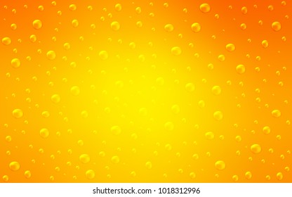Light Orange vector pattern with spheres. Glitter abstract illustration with blurred drops of rain. Beautiful design for your business natural advert.