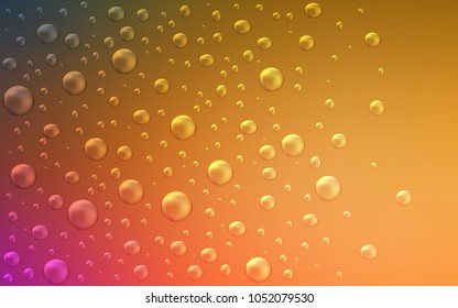 Light Orange vector pattern with spheres. Blurred bubbles on abstract background with colorful gradient. Completely new template for your brand book.