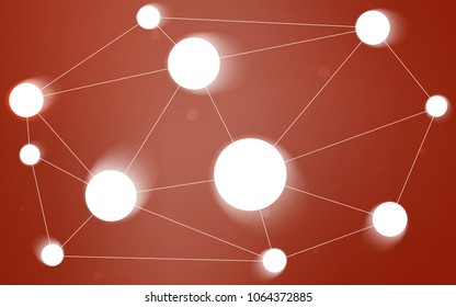 Light Orange vector pattern with spheres, triangles. Abstract illustration with colorful discs and triangles. Beautiful design for your business advert.