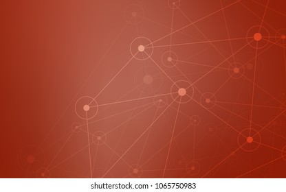 Light Orange vector pattern with spheres, triangles. Colorful illustration with circles and lines in futuristic style. New design for ad, poster, banner of your website.