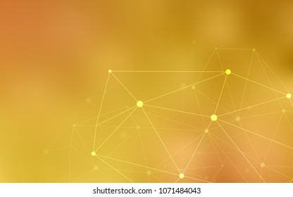 Light Orange vector pattern with spheres, triangles. Abstract illustration with colorful discs and triangles. Beautiful design for your business advert.