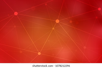 Light Orange vector pattern with spheres, triangles. Illustration with set of colorful abstract circles and lines. Pattern can be used as texture of wallpapers.