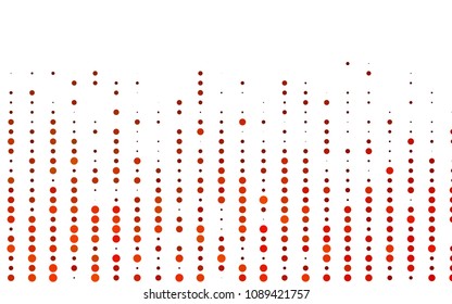 Light Orange vector  pattern with spheres. Glitter abstract illustration with blurred drops of rain. The pattern can be used for ads, leaflets of liquid.