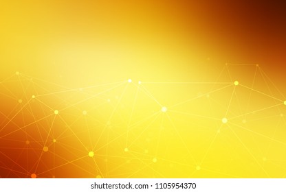 Light Orange vector pattern with spheres, triangles. Illustration with set of colorful abstract circles and lines. Pattern can be used for beautiful websites.